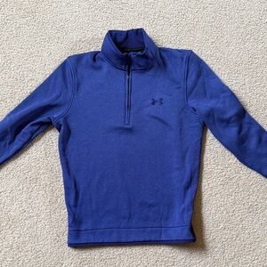 Under Armour Men's Dark Blue Quarter-Zip Fleece Pullover Cold Gear - Storm
